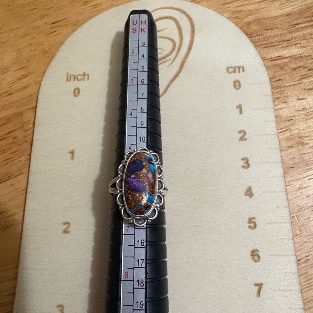 Sterling Silver Multicolor Stone Ring